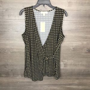 Michael Kors Women's Printed Wrap Top